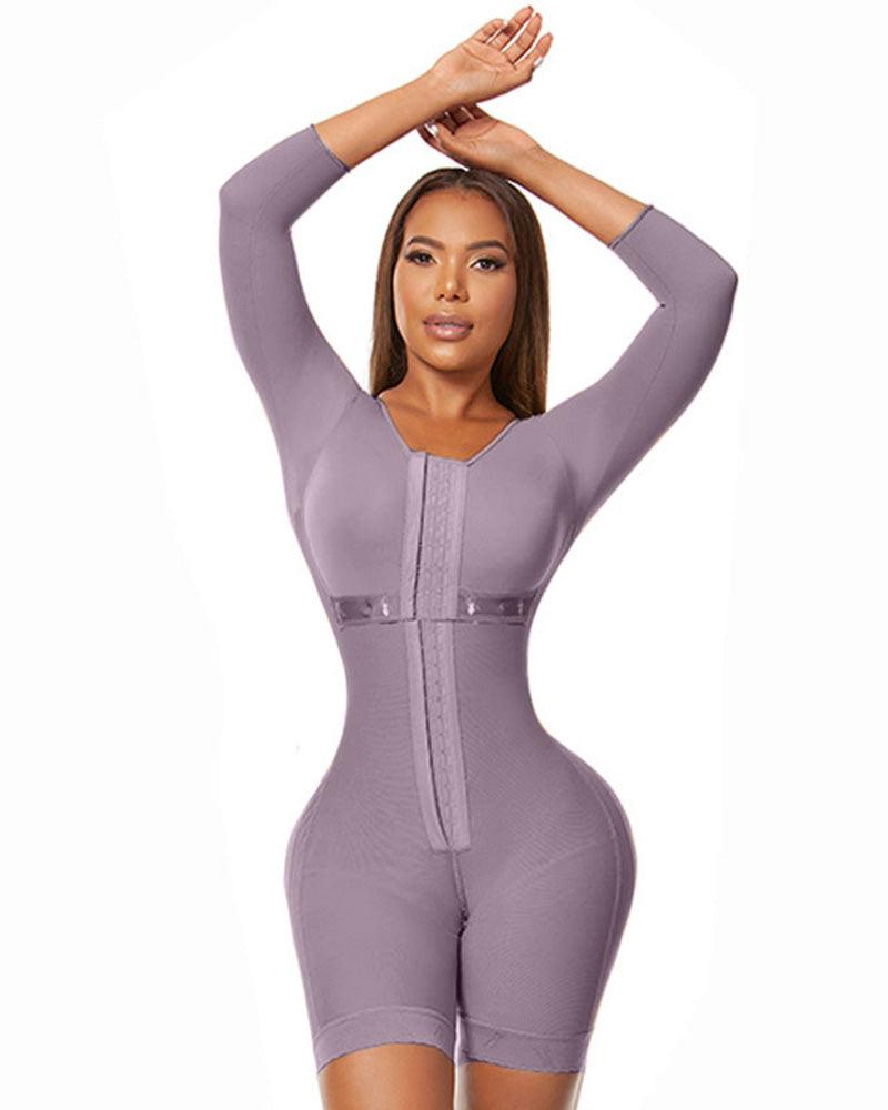 Full Body Shaping Bodysuits for Long Sleeve Compression Garments after Liposuction Postpartum Shapewear for Women - Wishe