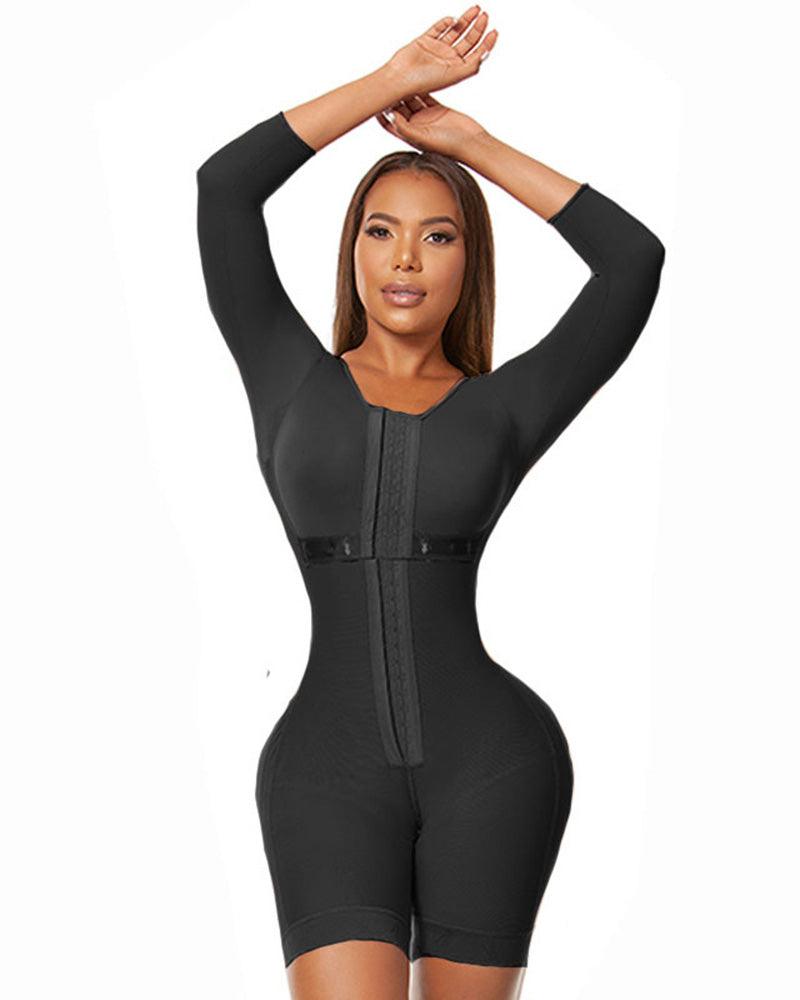 Full Body Shaping Bodysuits for Long Sleeve Compression Garments after Liposuction Postpartum Shapewear for Women - Wishe