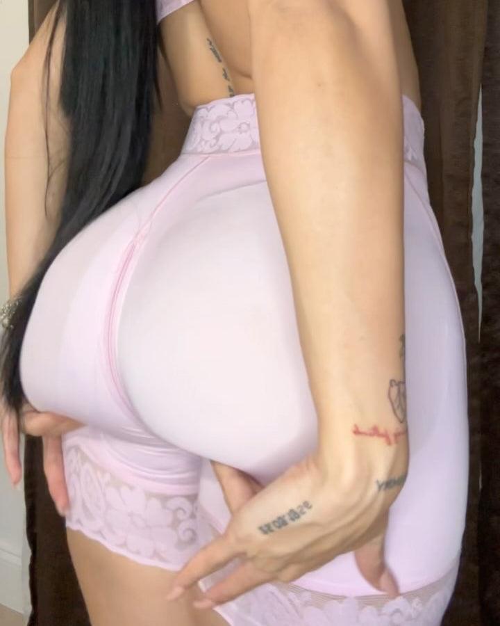 High Waist Butt Lift Pink Faja Short - Wishe