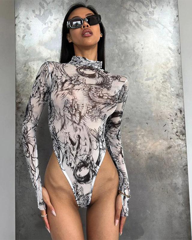 Sexy Tight Skinny Bodysuit - Wishe