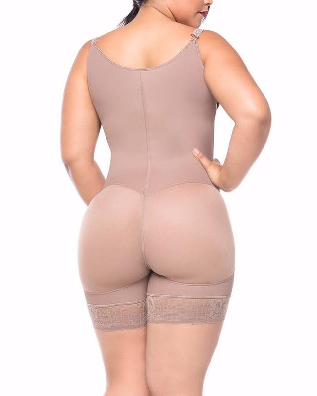 Women's Butt Lifting Open Bust Bodysuit Body Shaper With Zipper Shapewear Slimming Compression Faja With Straps - Wishe