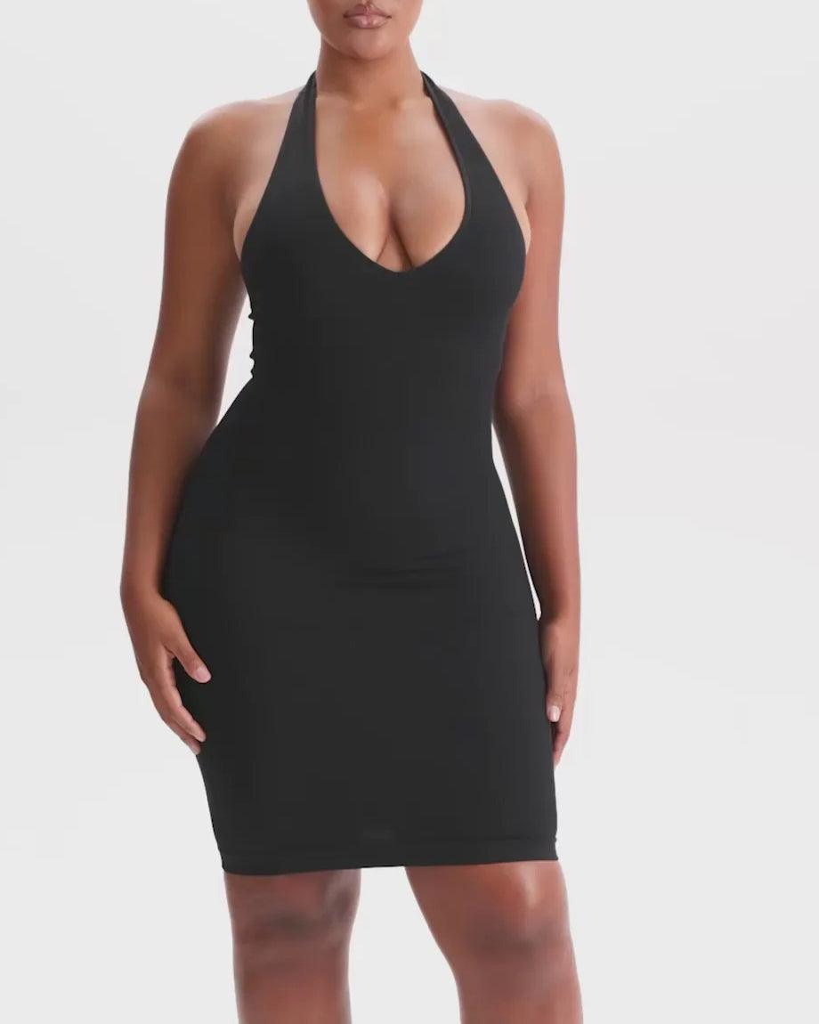 Shapewear Dress Halter Strap Mini - Wishe