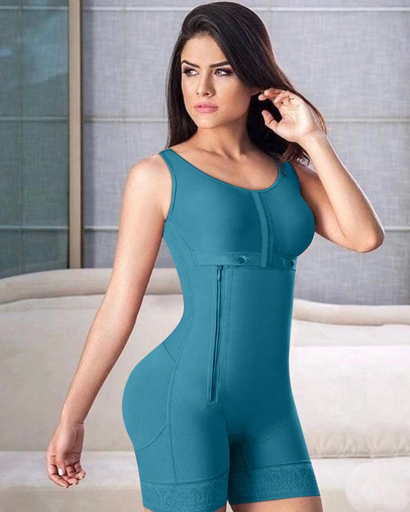 Bodysuit Bodyshaper For Women Side Zipper Adjustable Breast Support Tummy Control Shaperwear - Wishe