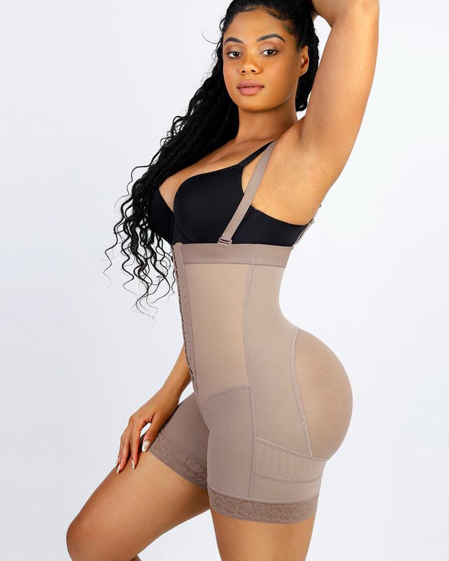 Sexy Lace Firm Compression Latex Buttocks Lifting Shapewear - Wishe