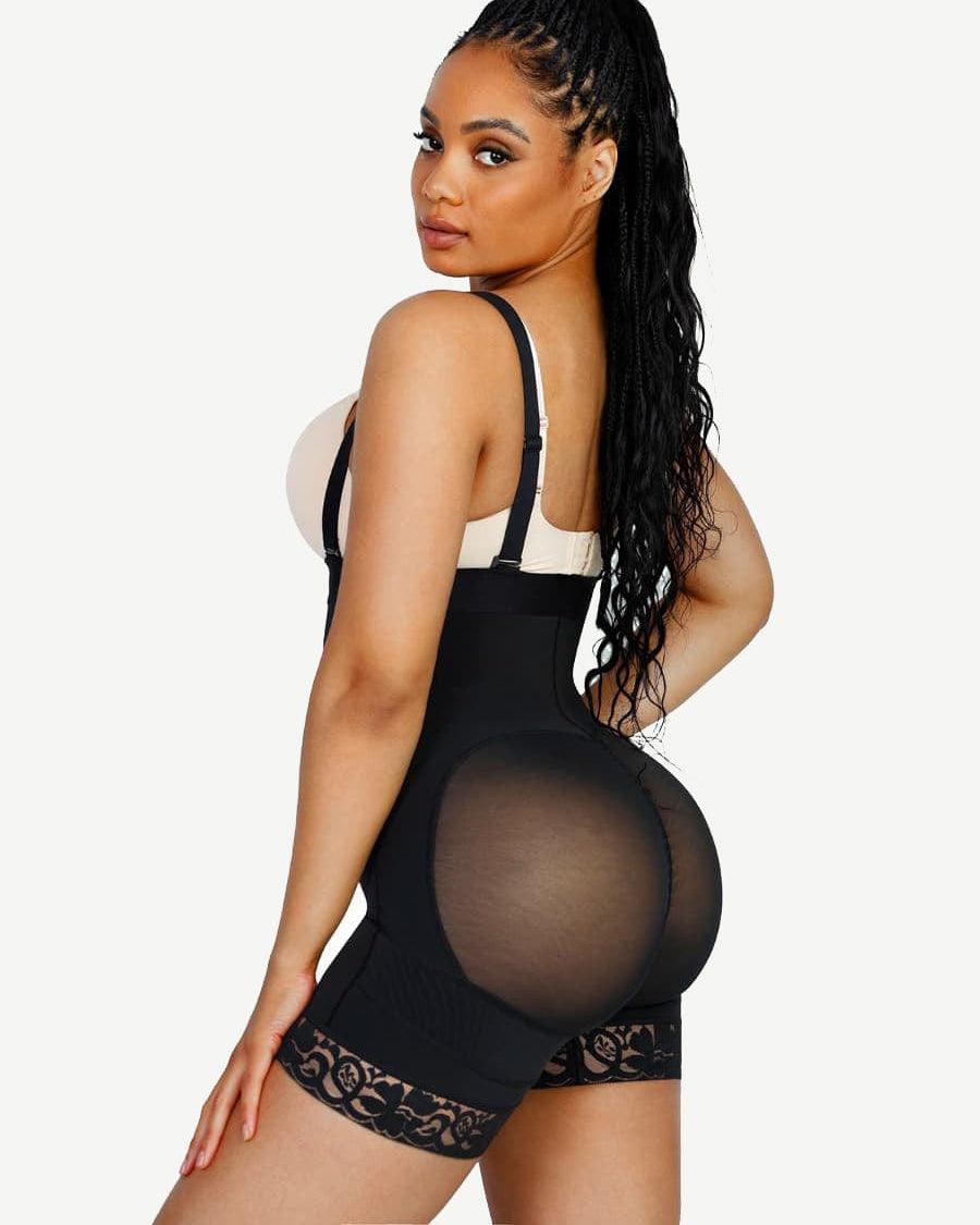 Sexy Lace Firm Compression Latex Buttocks Lifting Shapewear - Wishe