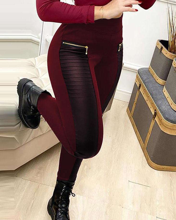 Skinny Zipper Leggings - Wishe