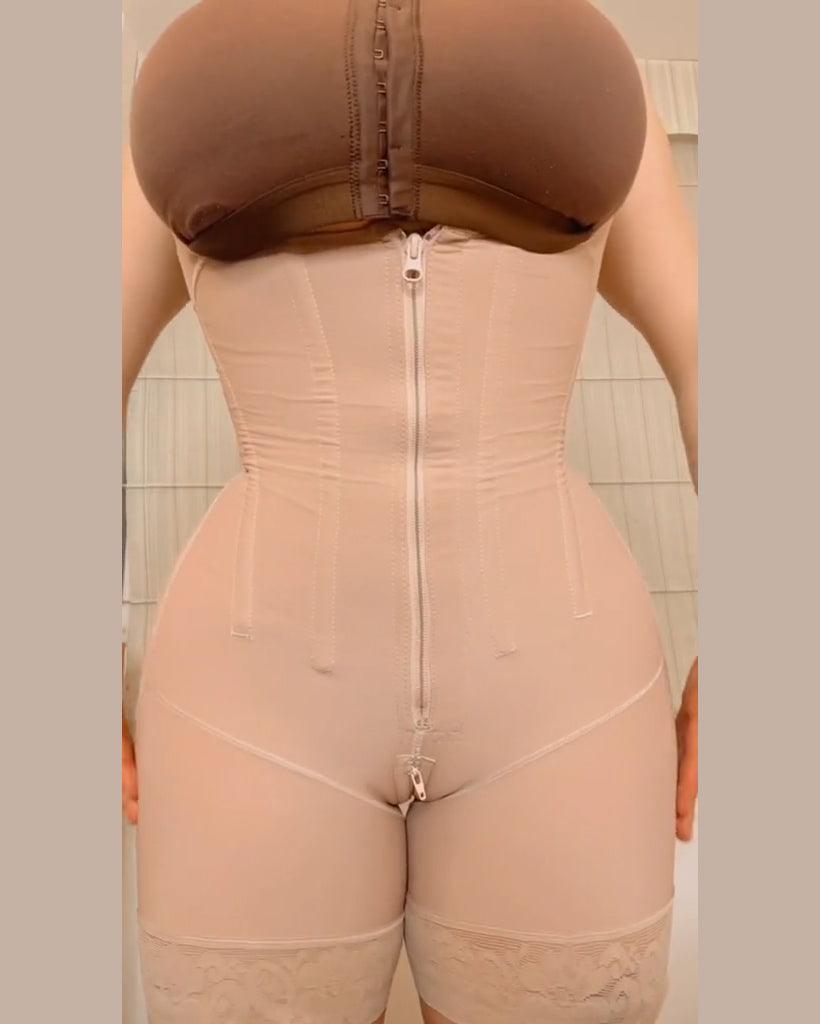 Fajas Shapewear for Women Tummy Control Bodysuit High Compression Body Shaper Zipper Crotch - Wishe