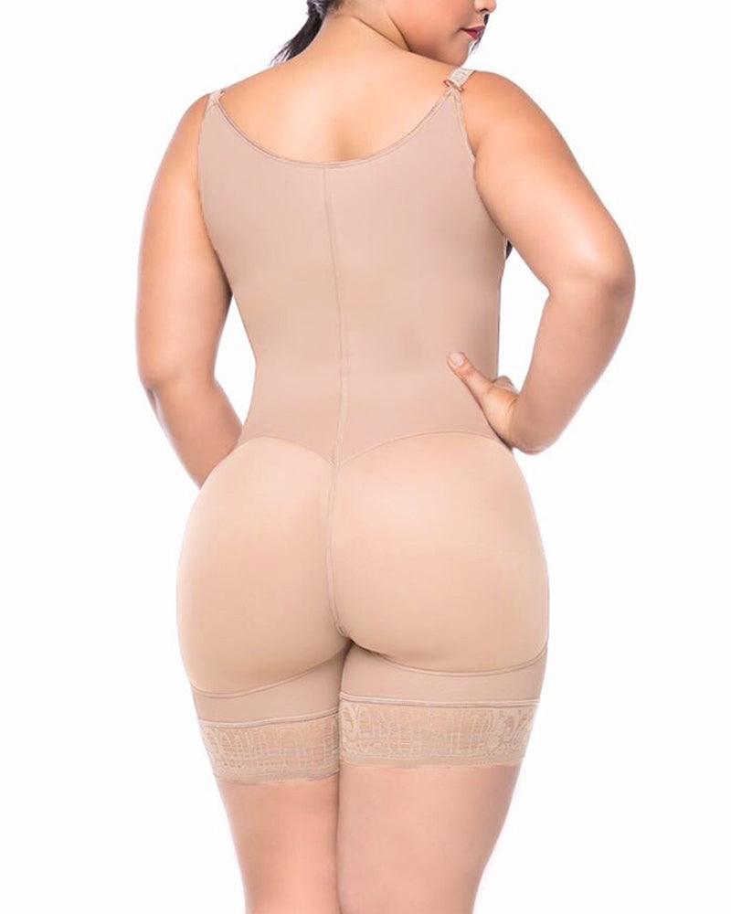 Women's Butt Lifting Open Bust Bodysuit Body Shaper With Zipper Shapewear Slimming Compression Faja With Straps - Wishe