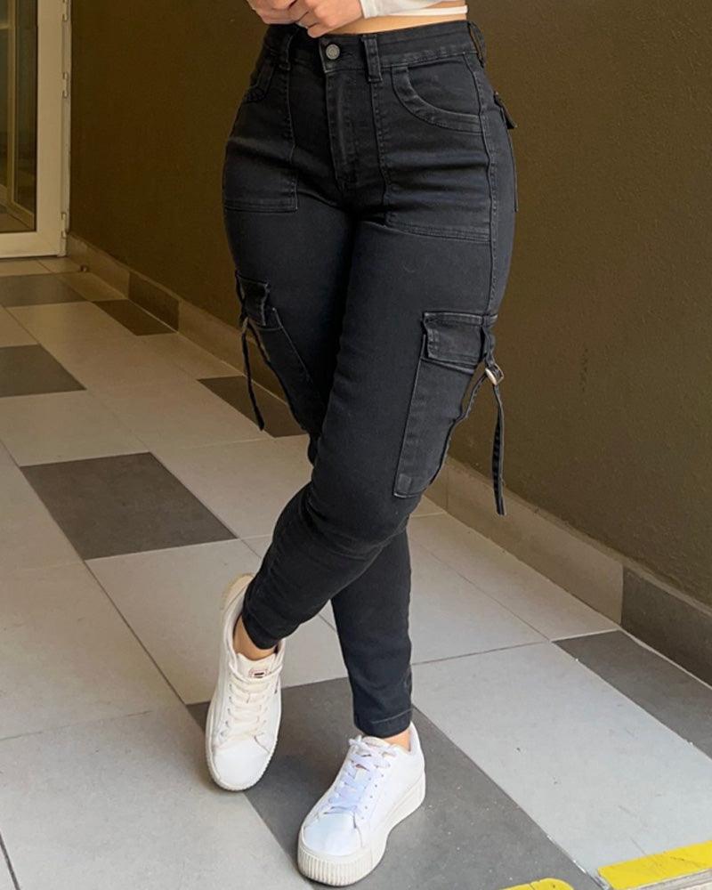 Skinny Jeans With Big Pockets (Pre-Sale) - Wishe