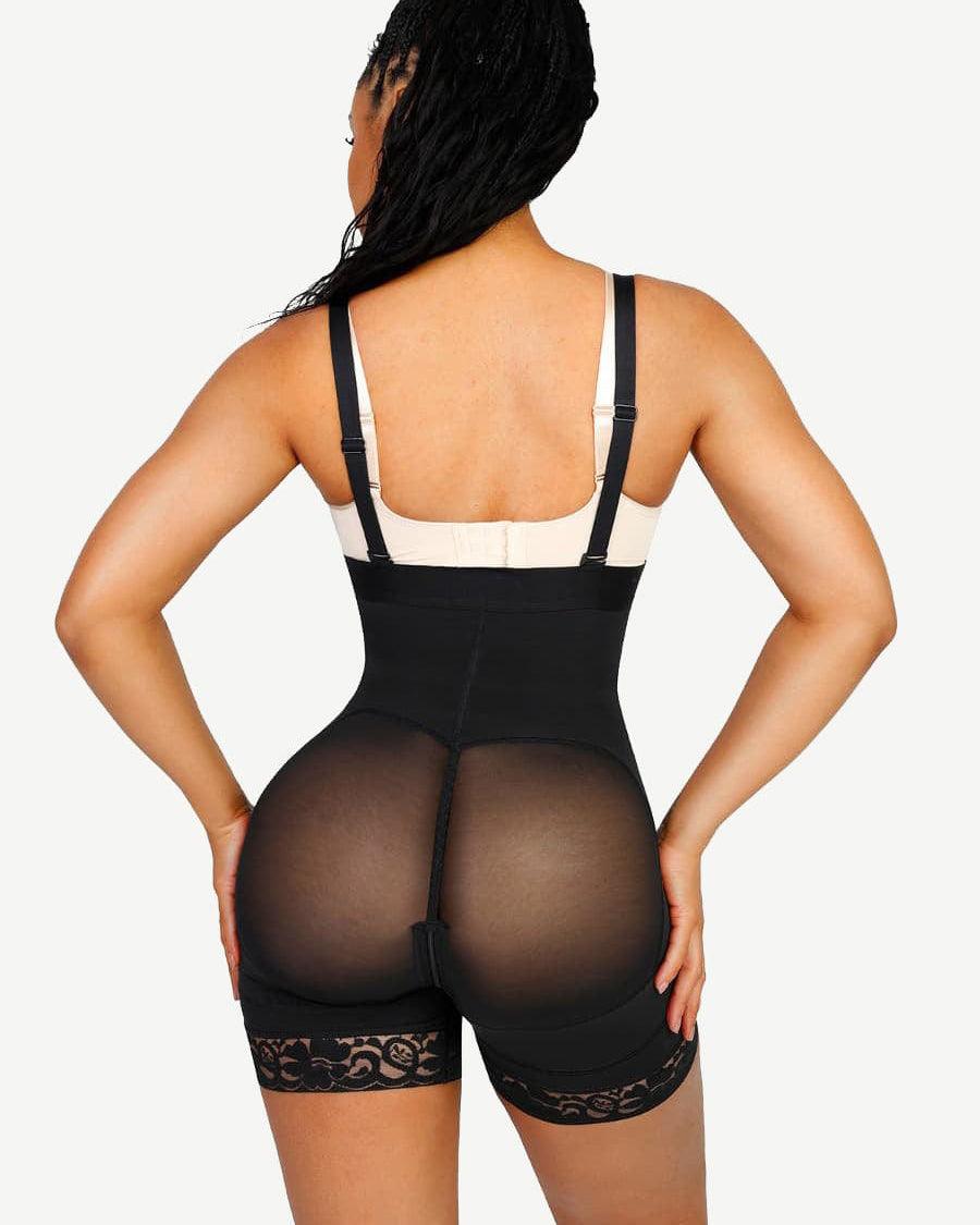 Sexy Lace Firm Compression Latex Buttocks Lifting Shapewear - Wishe