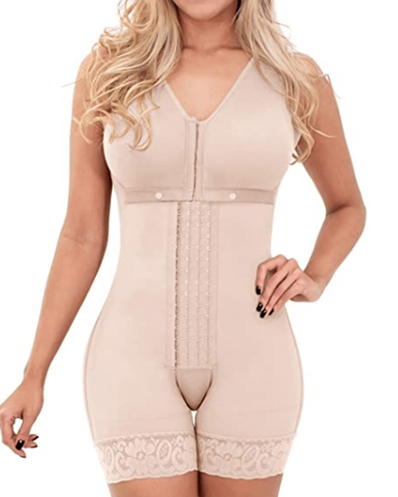 Shapewear For Women HOOK AND EYE CLOSURE Adjustable Breast Support Tummy Control Bodysuit Bodyshaper - Wishe