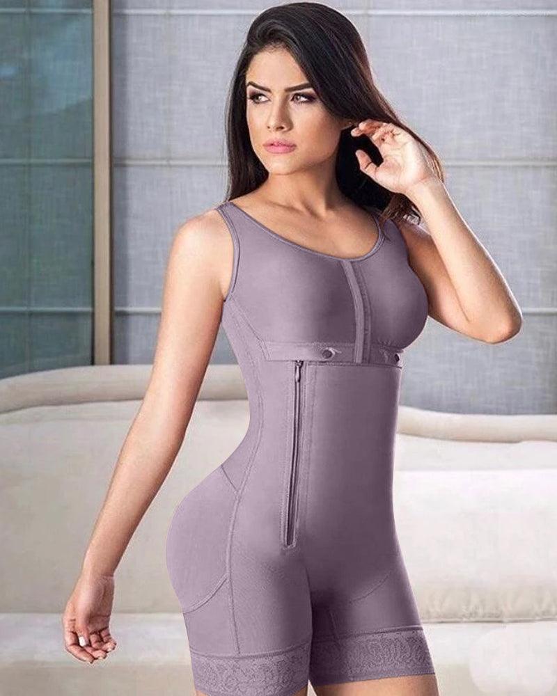 Bodysuit Bodyshaper For Women Side Zipper Adjustable Breast Support Tummy Control Shaperwear - Wishe