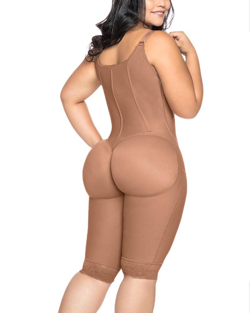 Knee Length Underbust Body Shaper Fajas For Women Postpartum Girdle Body Shaper - Wishe