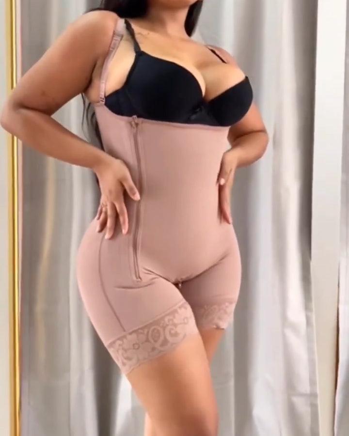 Side Zipper Tummy Control Shapewear - Wishe