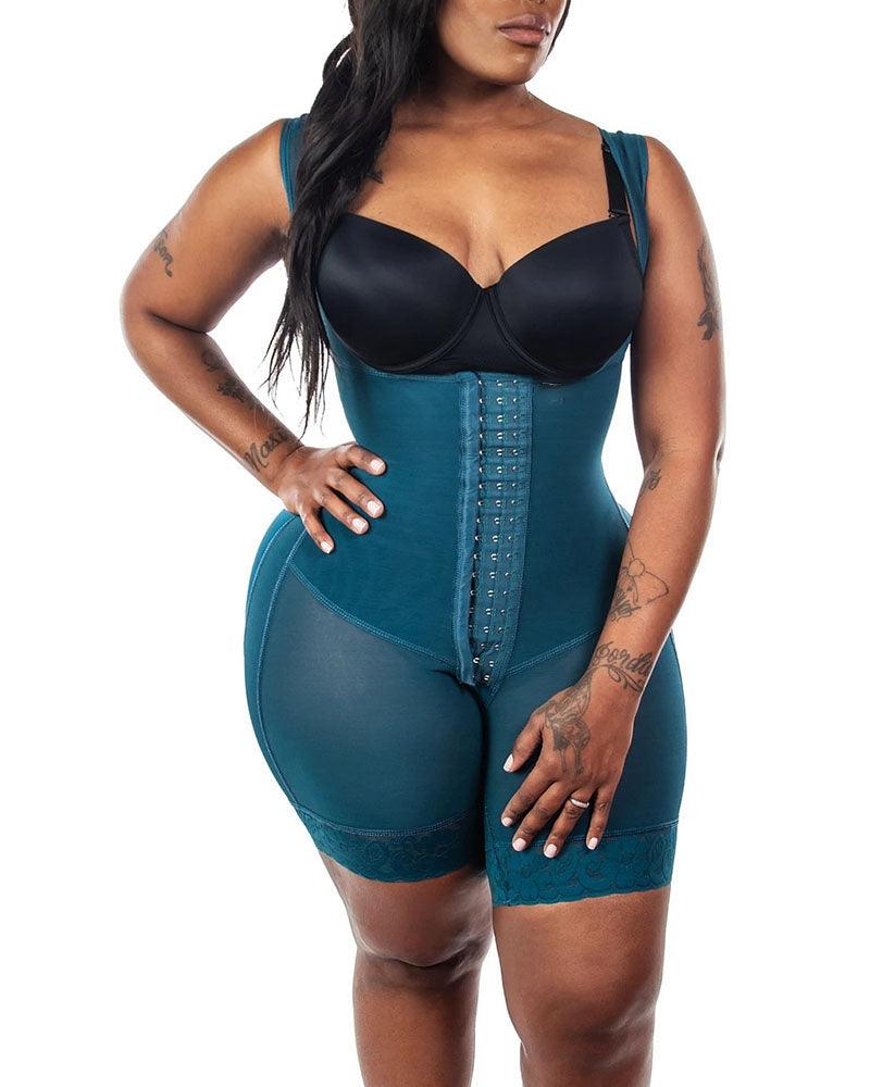 Open Bust Tummy Control Fajas Adjustable Hook And Eye Open Crotch Women Shapewear - Wishe